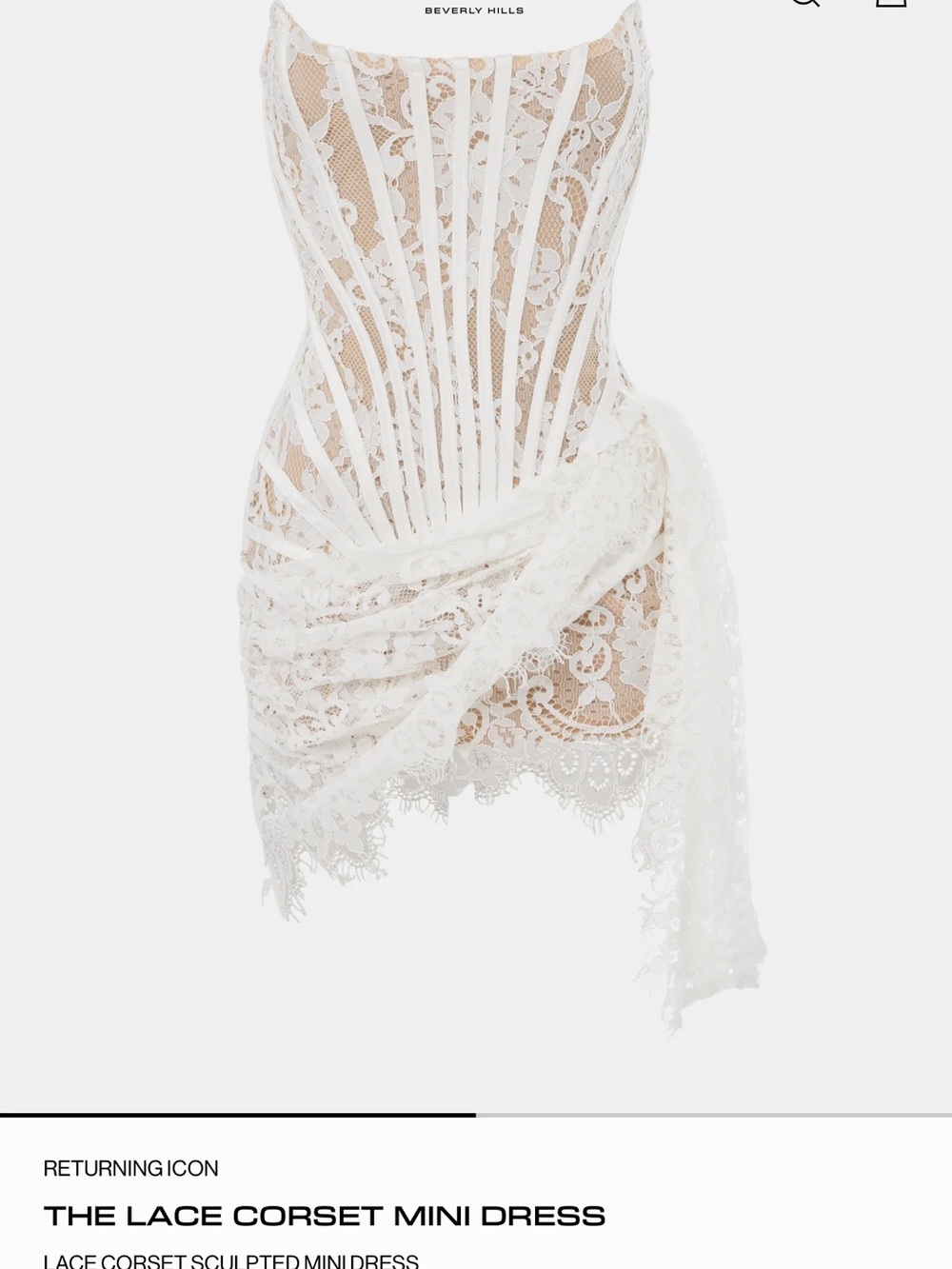 Heiress Beverly Hills Lace Corset Mini Dress in White